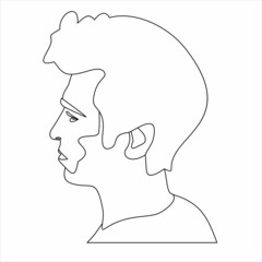 Wall Mural - Young man line outline icon