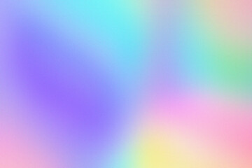 Poster - Abstract pastel holographic blurred grainy gradient background texture. Colorful digital grain soft noise effect pattern. Lo-fi multicolor vintage retro design.