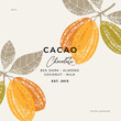 Chocolate bean textured frame illustration. Minimalist style design template. Cacao bean. Vector illustration