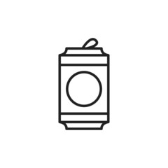 Wall Mural - Metal can of beer icon. High quality black vector illustration.