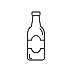 Wall Mural - Glass bottle of beer icon. High quality black vector illustration.