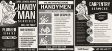 Manual Workers Monochrome Advertising Posters Set