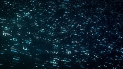 Wall Mural - big data digital business hitech background/ 4k animation of an abstract wallpaper big data business