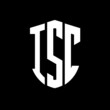 ISC letter logo design. ISC modern letter logo with black background. ISC creative  letter logo. simple and modern letter logo. vector logo modern alphabet font overlap style. Initial letters ISC 