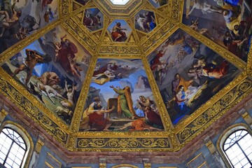 Poster - interior of the Chapel of the Princes in the Medici Chapels in Florence in Italy