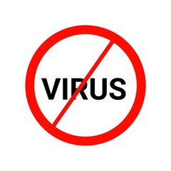 Sticker - No virus sign icon 