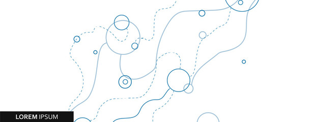 Fototapete - Abstract vector pattern. Simple smooth lines and circles. Stylish texture. Vector illustration background