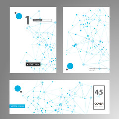 Aufkleber - DNA modern shapes wellness treatment life. Vector cover design template. Scientific gene cell illustration. Molecules illustration. Atom structure background