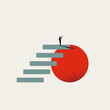 Business career vision vector concept. Symbol of success, growth, climbing corporate ladder. Minimal illustration.