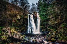 Posforth Gill Waterfall In The Valley Of Desolation, Bolton Abbey, Yorkshire Dales National Park, Yorkshire, England, UK