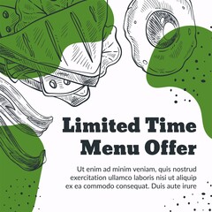 Wall Mural - Limited time menu offer, restaurant or cafe shop