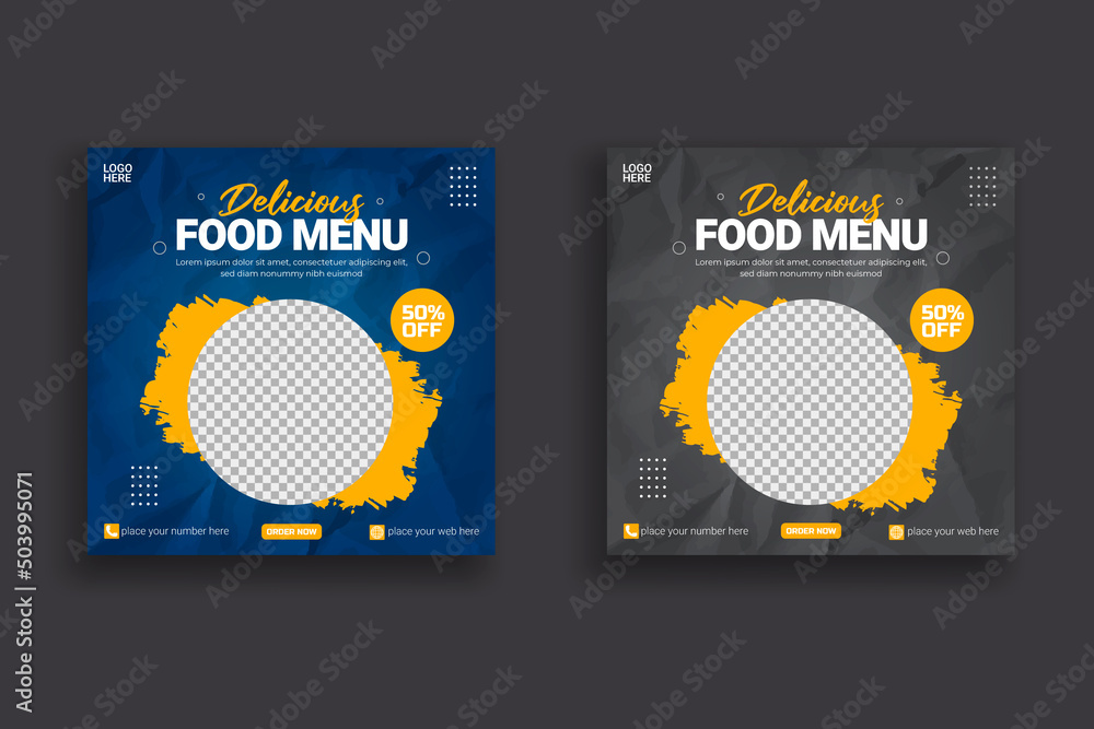 Food social media post template design. Suitable for Social Media Post ...