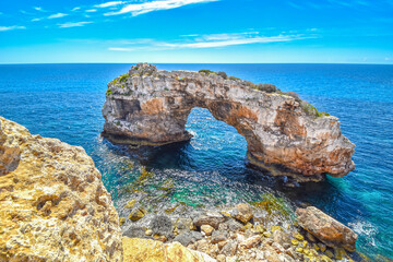 Es Pontas rock arch a natural wonder on Mallorca