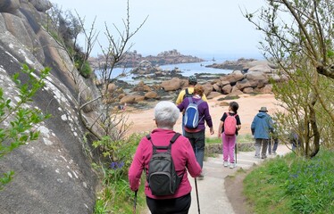 hiking at ploumanac'h in brittany france