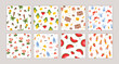 © MyCreativeStudio - Big set of modern summer seamless patterns. Perfect for fabric, textile, print or wrapping.