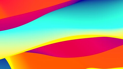 Wall Mural - Looped animation. Abstract colorful wavy background in bright rainbow colors. Modern colorful wallpaper. 3d rendering.