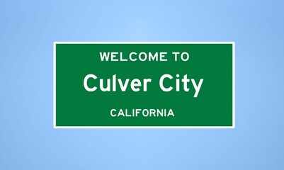 Wall Mural - Culver City, California city limit sign. Town sign from the USA.