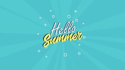 Canvas Print - hello summer lettering animated