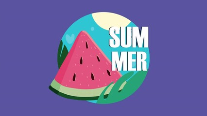 Canvas Print - hello summer lettering animated