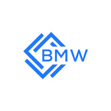 BMW technology letter logo design on white  background. BMW creative initials technology letter logo concept. BMW technology letter design.
