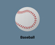 Baseball and rounders icon set illustration set. ball, sewn up Glove Vector drawing. Hand drawn style.