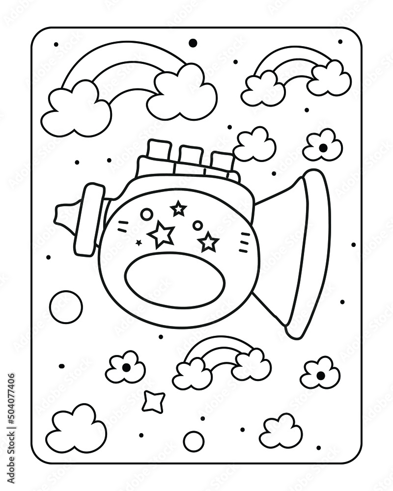 Vetor Baby Toy Coloring Page Kids Coloring Page Toy Line Art Design vetor-baby-toy-coloring-page-kids-coloring-page-toy-line-art-design