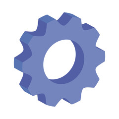 Sticker - blue gear cog machine