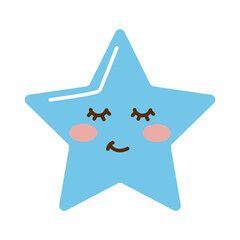 Sticker - cute blue star kawaii