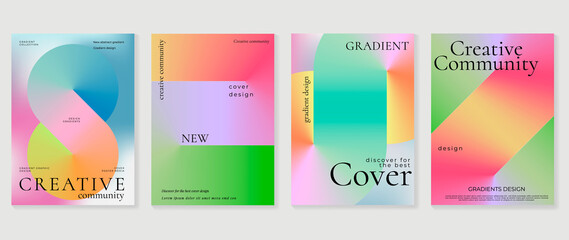 fluid gradient background vector. cute and minimalist style posters, photo frame cover with pastel c
