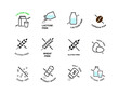 Lactose free, gluten, wheat, sugar and salt free icons. A set of icons ready to use in your design. Vector icons can be used on different backgrounds. EPS10.	