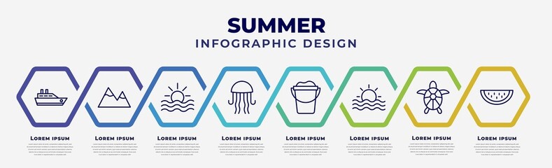 Wall Mural - vector infographic design template with icons and 8 options or steps. infographic for summer concept