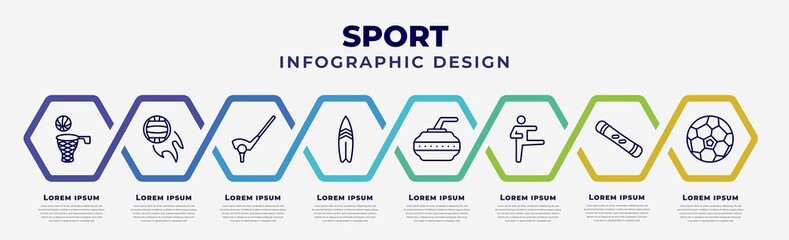 Wall Mural - vector infographic design template with icons and 8 options or steps. infographic for sport concept.