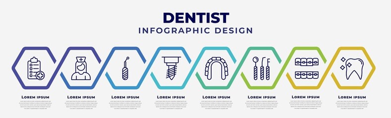Wall Mural - vector infographic design template with icons and 8 options or steps. infographic for dentist concep