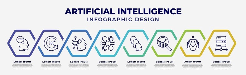 Wall Mural - vector infographic design template with icons and 8 options or steps. infographic for artificial int