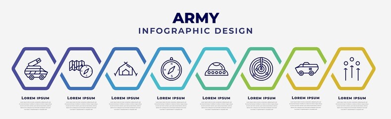 Wall Mural - vector infographic design template with icons and 8 options or steps. infographic for army concept. 