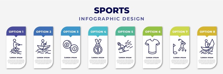 Wall Mural - infographic template with icons and 8 options or steps. infographic for sports concept. included sur