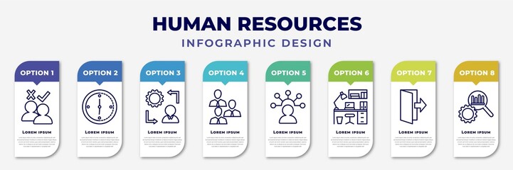 Wall Mural - infographic template with icons and 8 options or steps. infographic for human resources concept. inc