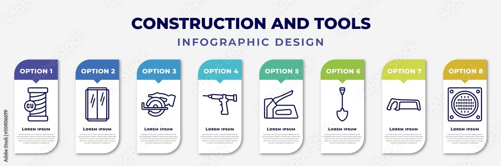 infographic template with icons and 8 options or steps. infographic for ...