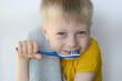 © stanisluva - little boy brushing his teeth