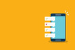 © madedee - Check list document on smartphone, smartphone with paper check list and to do list with checkboxes, concept of survey, online quiz, completed things or done test, feedback.