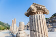 Ancient city of Ephesus. Ionic ancient column. Turkey, Izmir