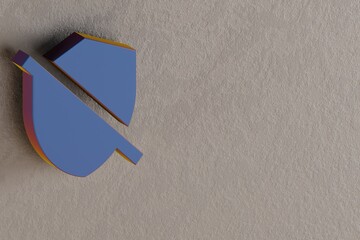 Fototapete - Beautiful abstract illustrations Blue Remove Moderator symbol icons on a wall background. 3d rendering illustration. Background pattern for design.
