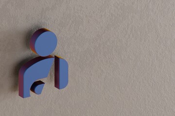 Poster - Beautiful abstract illustrations Blue Personal Injury symbol icons on a wall background. 3d rendering illustration. Background pattern for design.
