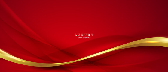 Wall Mural - abstract vector luxury red and gold background modern creative concept