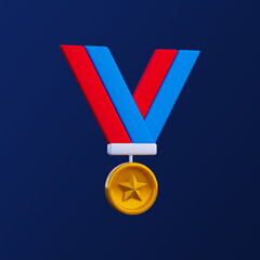 3d illustration of medal 3d icon isolated