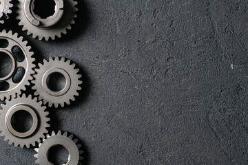 cogwheel gears mechanism. industrial machinery.