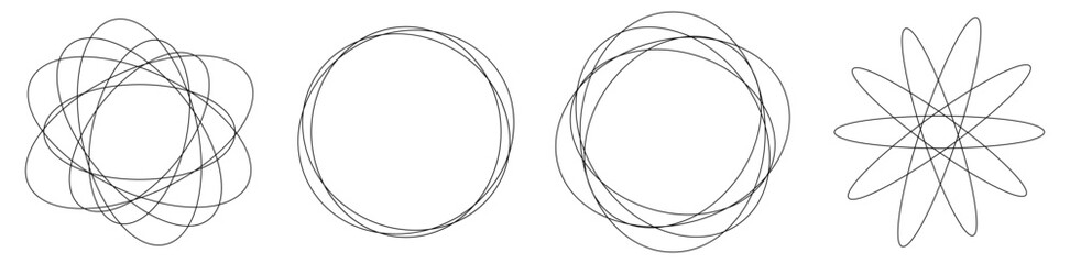 Leinwandbilder - Random circles, circular rings geometric design element