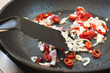 Sautéed garlic and red chili pepper in oil, Asian cuisine's traditional ingredients. 