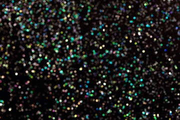 glitter wallpaper, abstract glitter background with circles, modern design overlay with sparkling glitters. Black background glitter sparkles with shiny effect