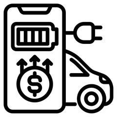 Poster - electric car payment  icon